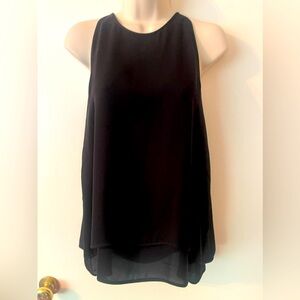 Vince Black Silk Sleeveless layered top size S